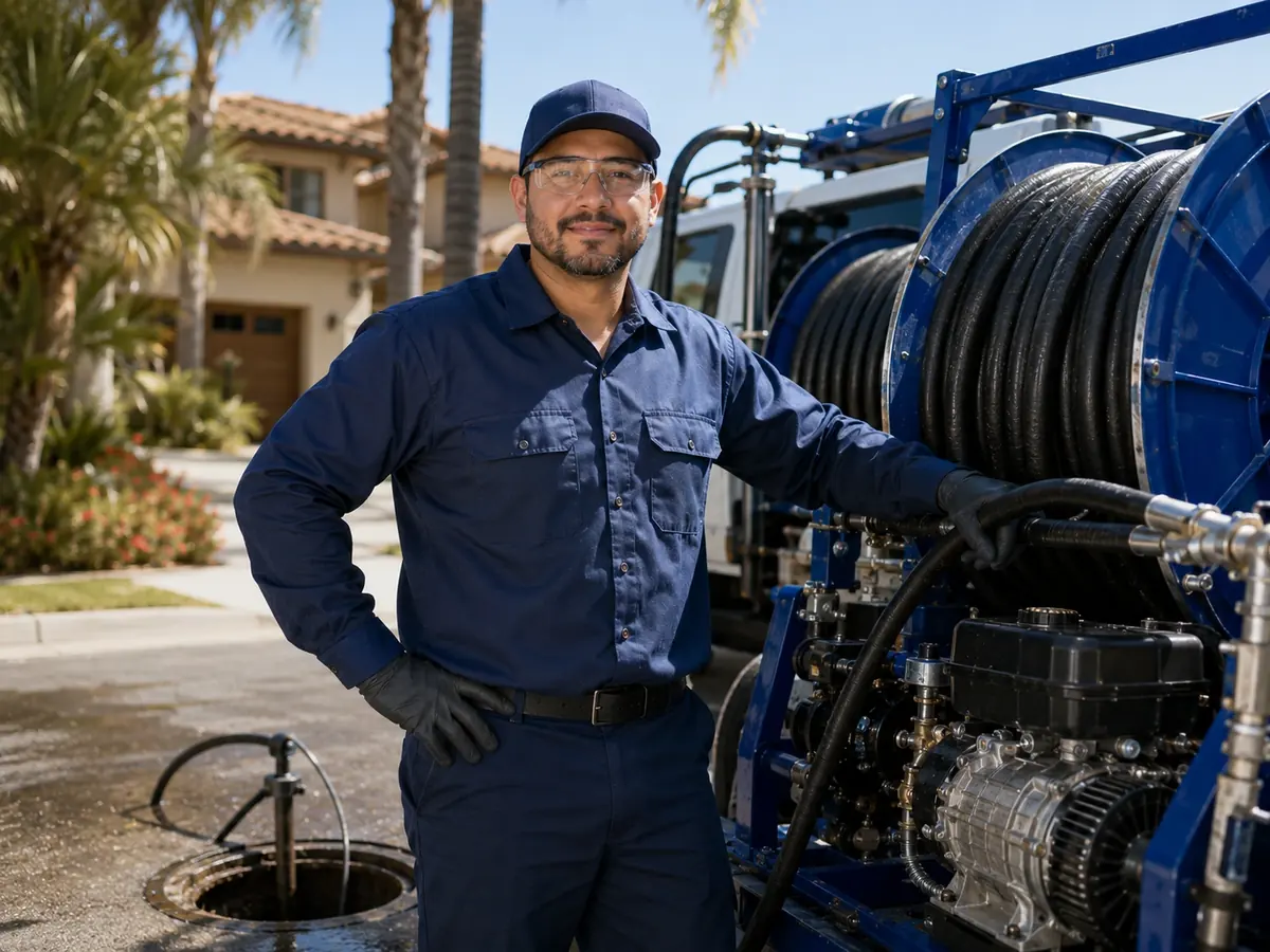 Hydro jet sewer cleaning in Paramount