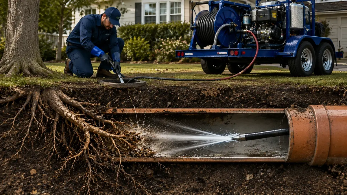 Tree Root Removal with Hydro Jetting in Paramount